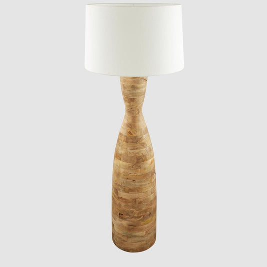 Esraj Turned Wood Floor Lamp Natural