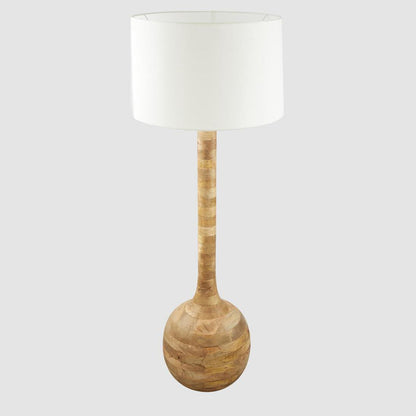 Sitar Turned Wood Floor Lamp Natural