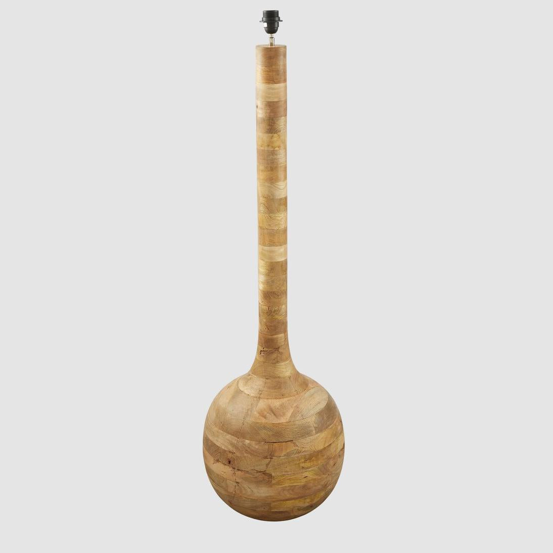 Sitar Turned Wood Floor Lamp Natural