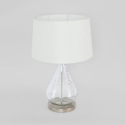 Lustre Teardrop Table - Clear - Stone Effect Glass Teardrop Table Lamp