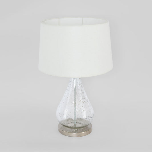 Lustre Teardrop Table - Clear - Stone Effect Glass Teardrop Table Lamp