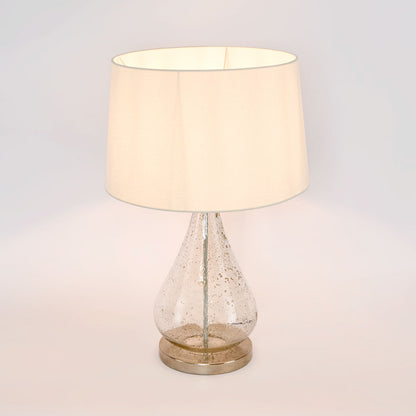 Lustre Teardrop Table - Clear - Stone Effect Glass Teardrop Table Lamp