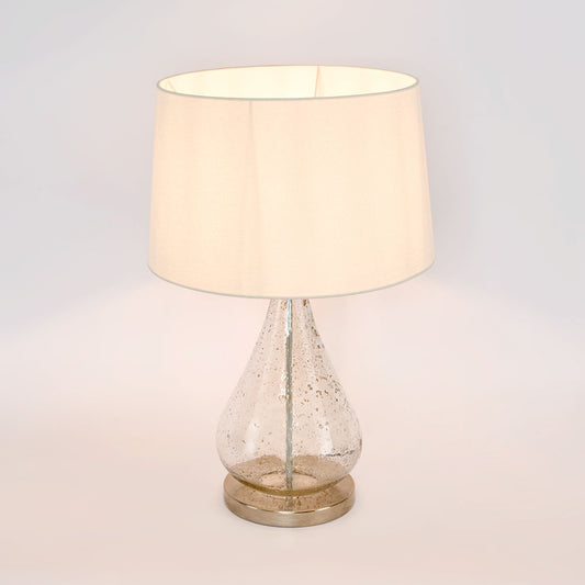 Lustre Teardrop Table - Clear - Stone Effect Glass Teardrop Table Lamp