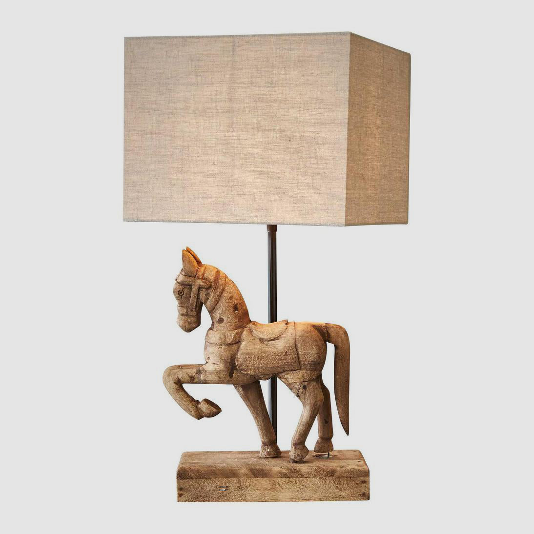 Bonnie - Dark Natural - Small Wooden Horse Table Lamp