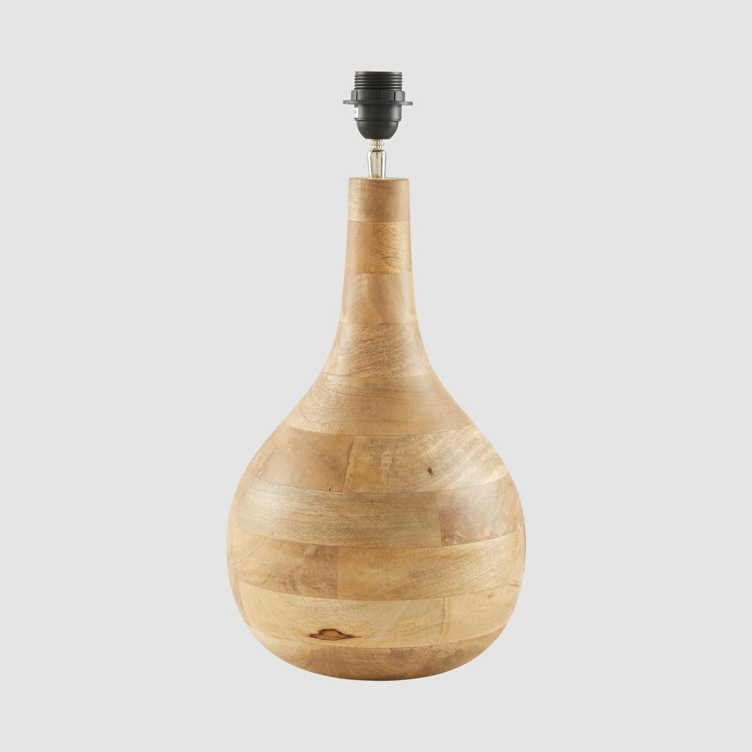 Sarod Turned Wood Table Lamp Dark Natural
