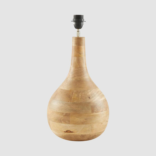 Sarod Turned Wood Table Lamp Dark Natural