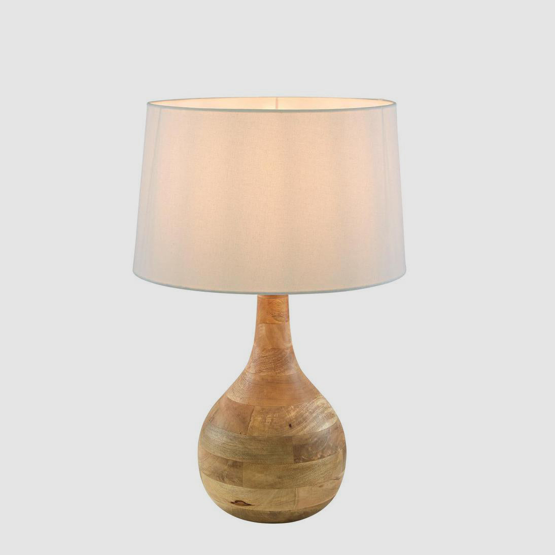 Sarod Turned Wood Table Lamp Dark Natural