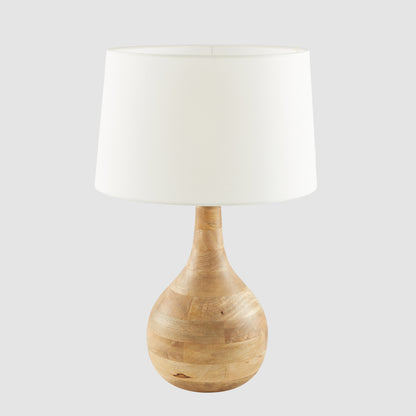 Sarod Turned Wood Table Lamp Dark Natural
