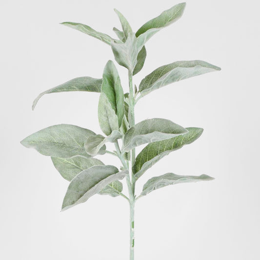 Lamb's Ear leaf Flocked Stem 71cm Green