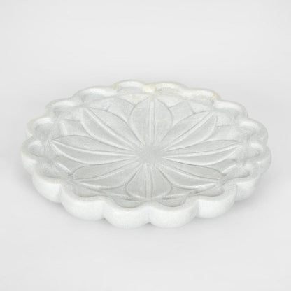 Lia Marble Flower Bowl Medium White