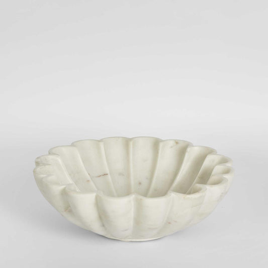 Flora Marble Bowl White Medium