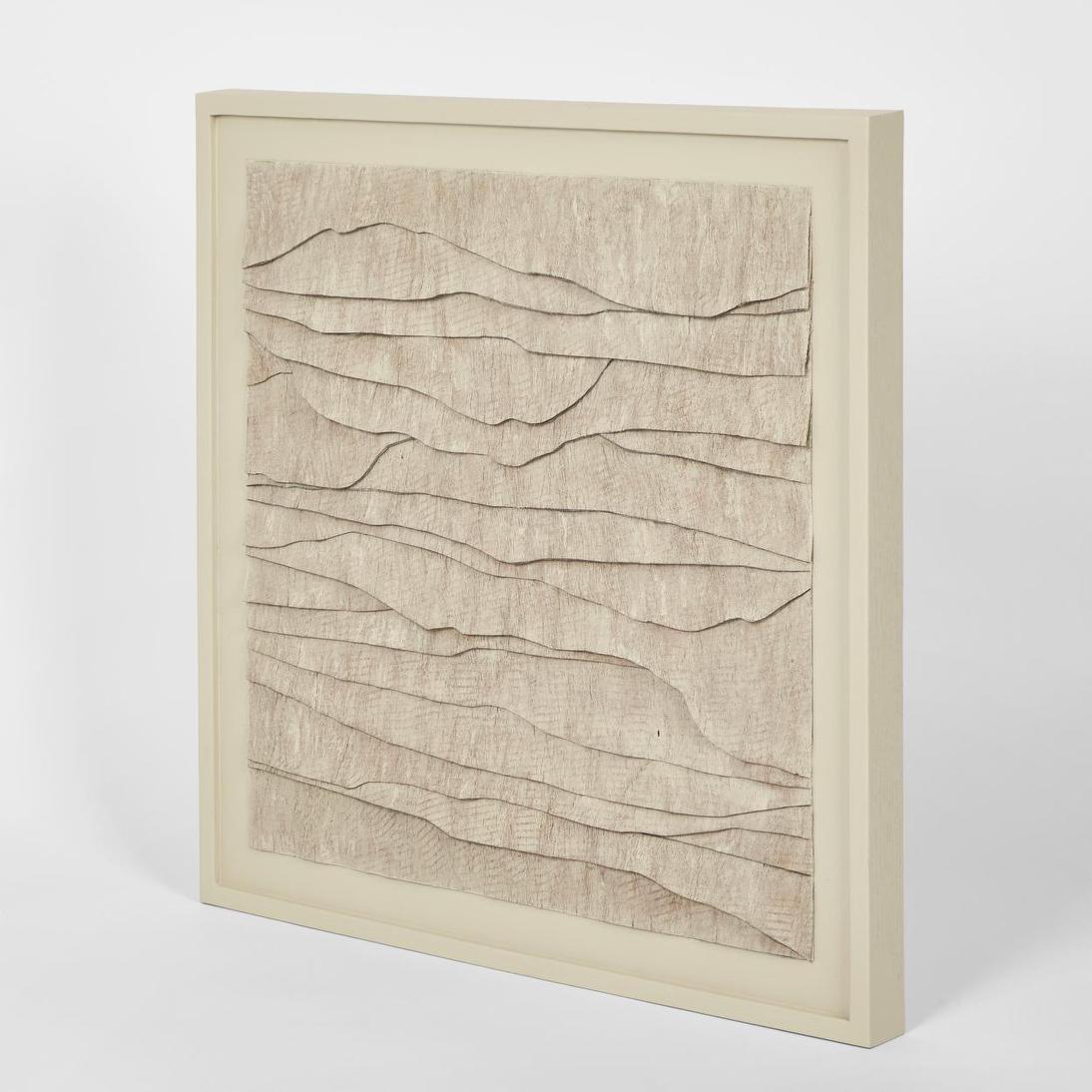 LADRAR Bark Wall Art Square Ecru