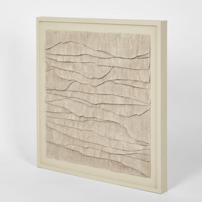 LADRAR Bark Wall Art Square Ecru