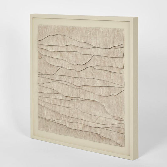 LADRAR Bark Wall Art Square Ecru