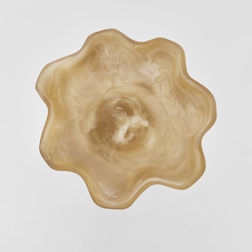 Halo Footed Bowl Swirl Resin Toffee