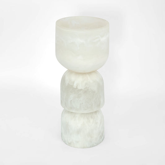 Halo Sculpture Swirl Resin White