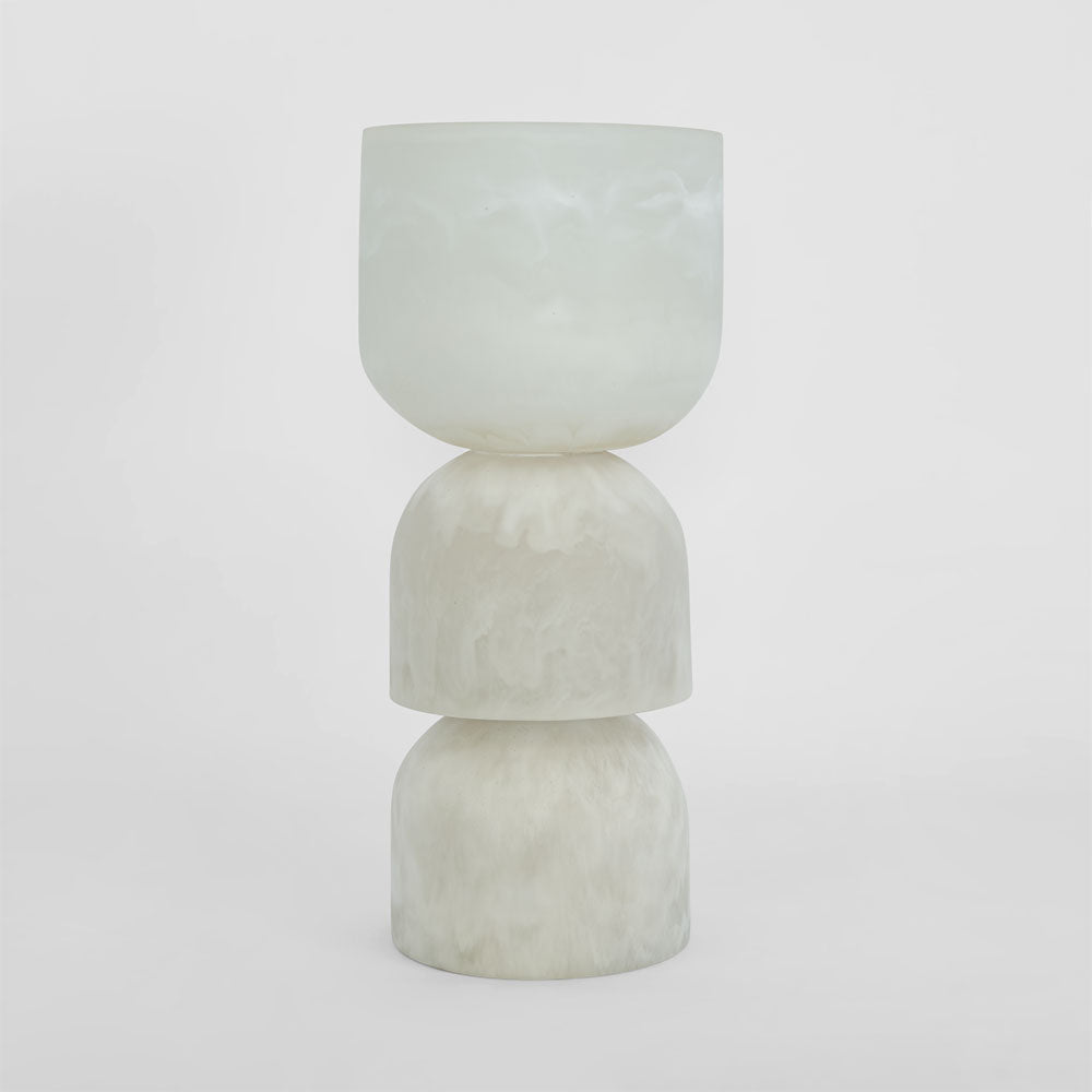 Halo Sculpture Swirl Resin White