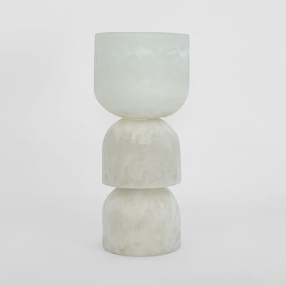 Halo Sculpture Swirl Resin White
