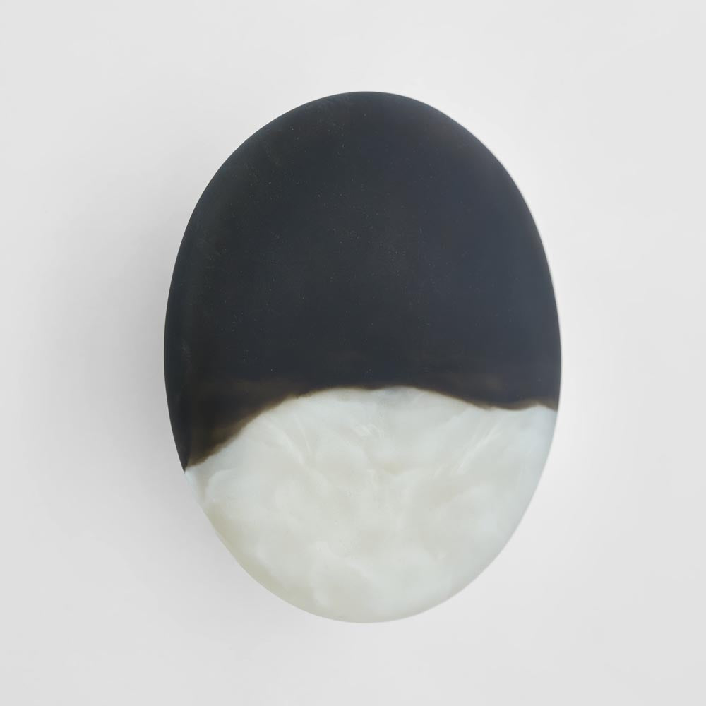 Halo Coat Hook Large Swirl Resin B&W