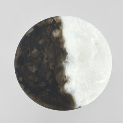 Halo Cake Stand Swirl Resin B&W