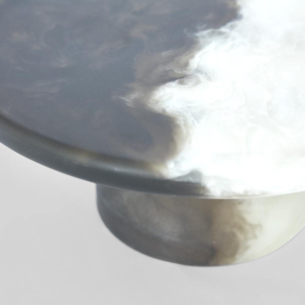 Halo Cake Stand Swirl Resin B&W