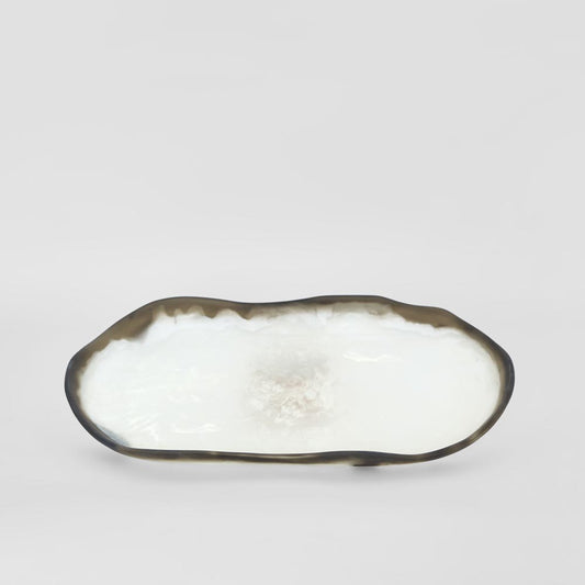 Halo Platter Swirl Resin B&W