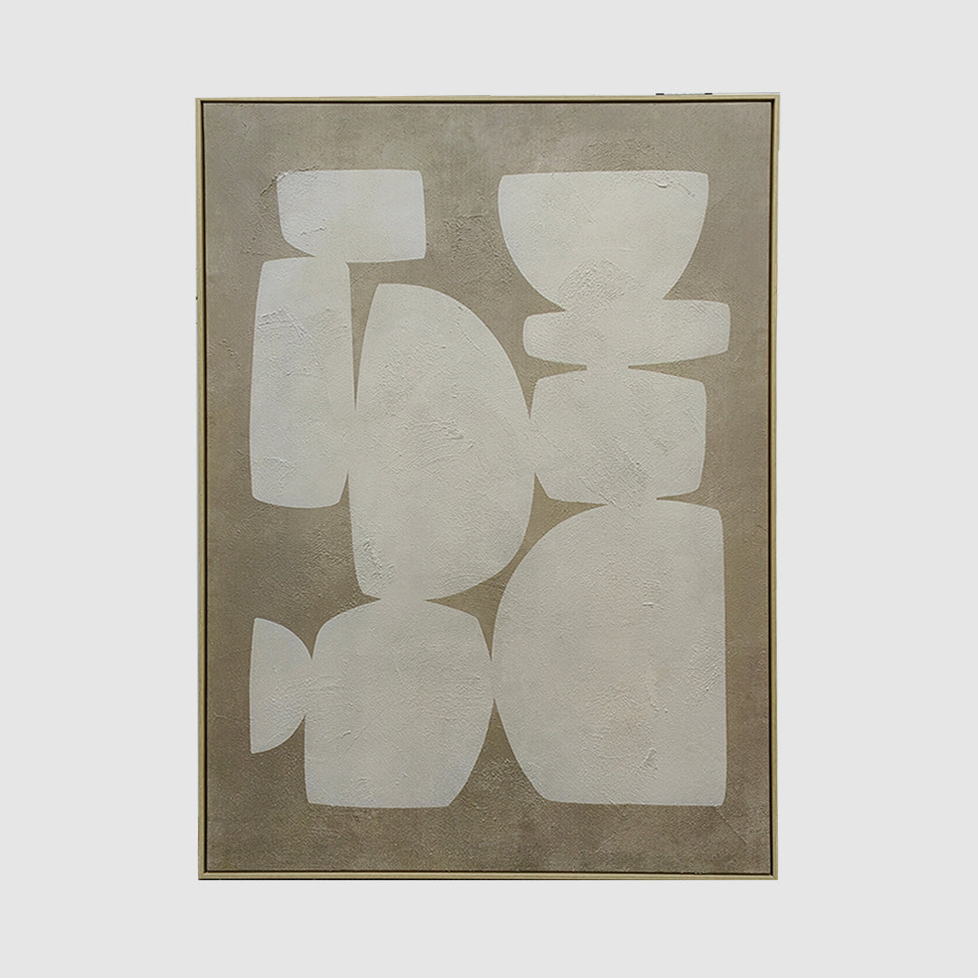 Stones Abstract Textured Canvas Wall Art 100x140cm