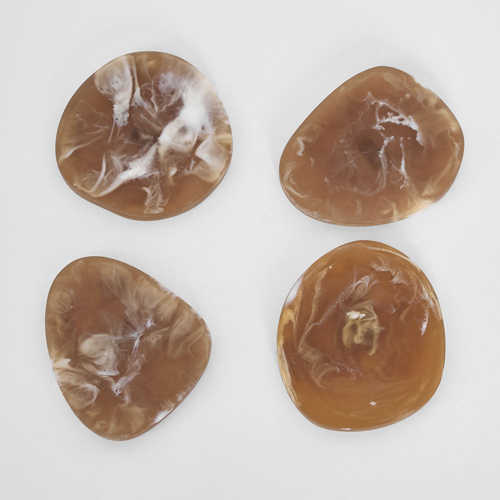 Halo Set of 4 Resin Coasters Latte