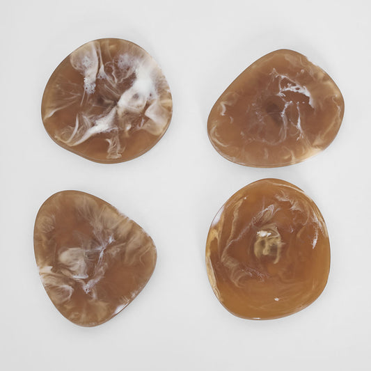 Halo Set of 4 Resin Coasters Latte
