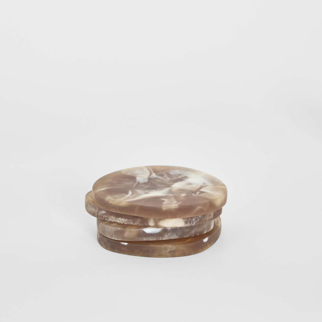 Halo Set of 4 Resin Coasters Latte