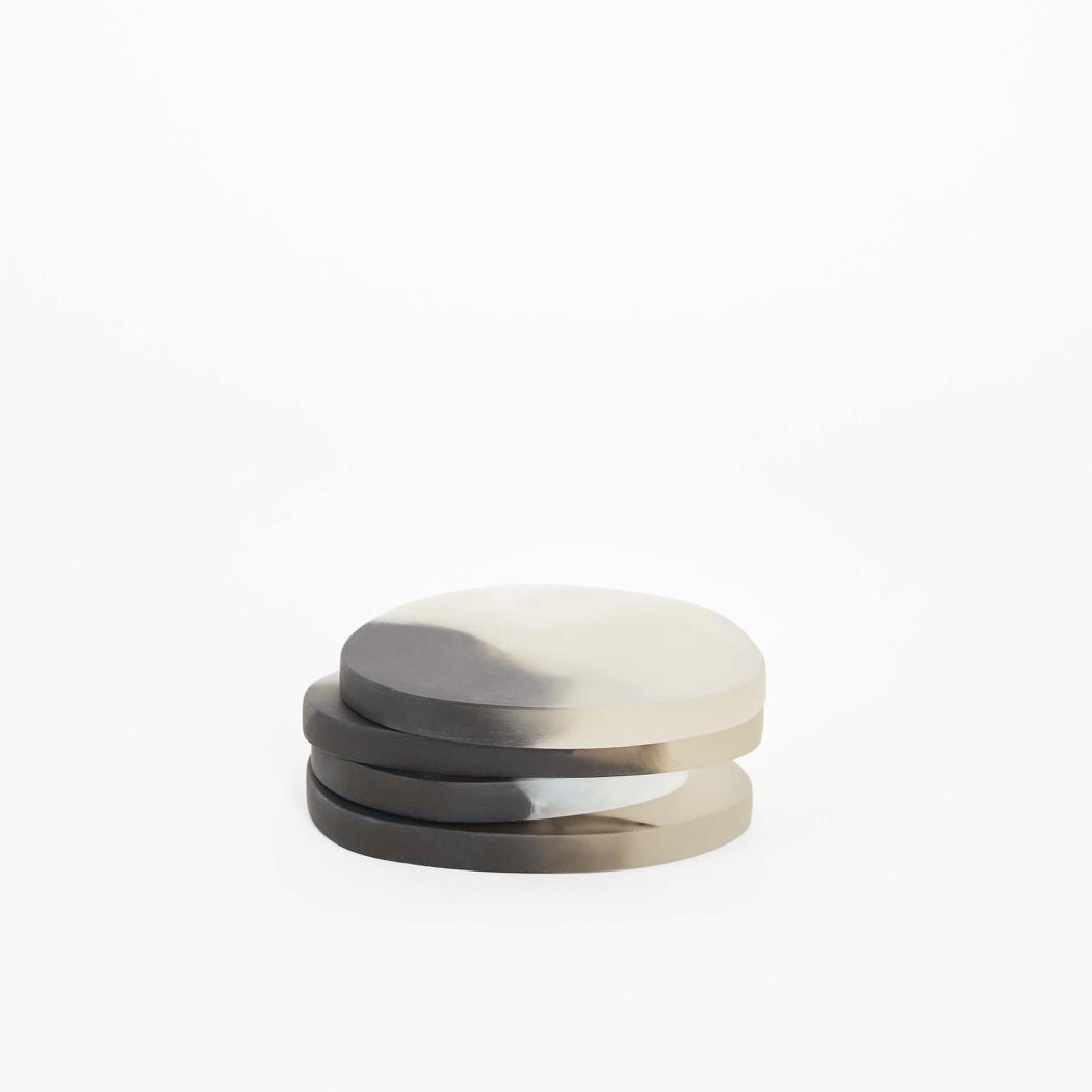 Halo Set of 4 Resin Coasters Black & White