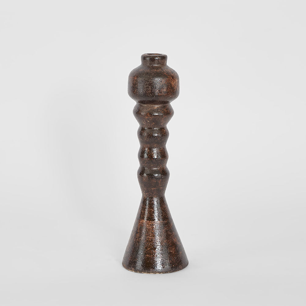 Lume Pillar Candle Stand Brown