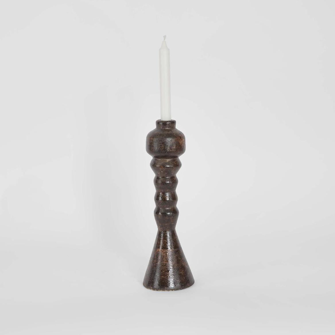 Lume Pillar Candle Stand Brown
