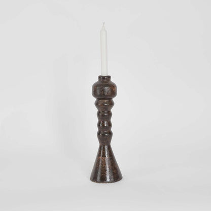 Lume Pillar Candle Stand Brown