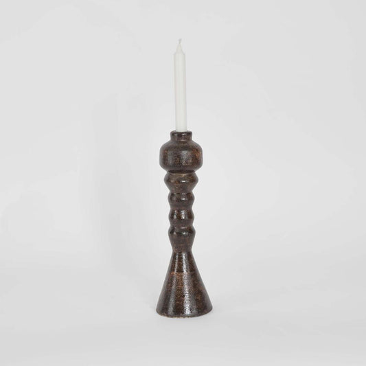 Lume Pillar Candle Stand Brown