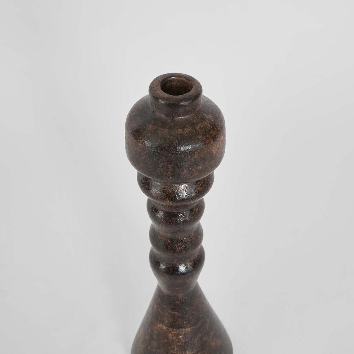 Lume Pillar Candle Stand Brown