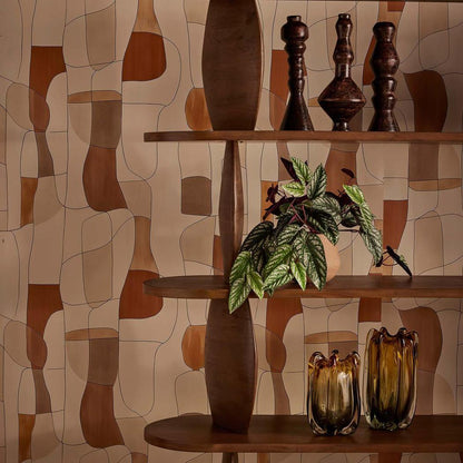 Lume Pillar Candle Stand Brown