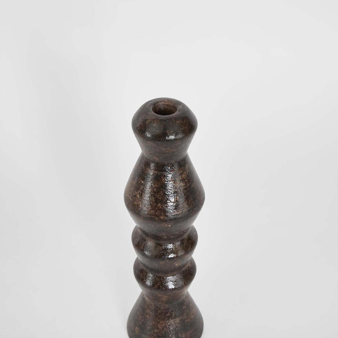 Lume Boulder Candle Stand Brown