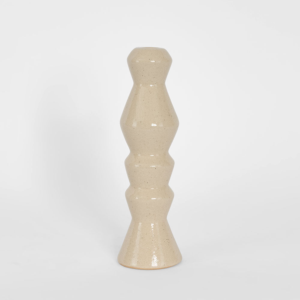 Lume Boulder Candle Stand White