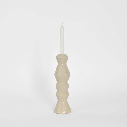 Lume Boulder Candle Stand White