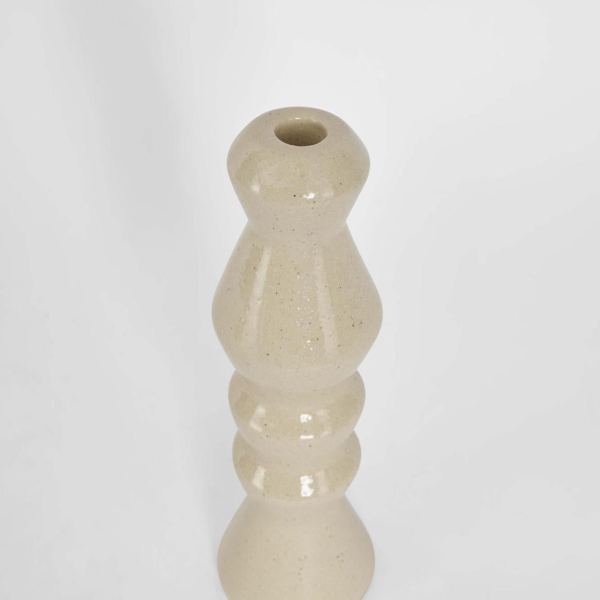 Lume Boulder Candle Stand White