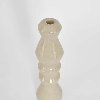 Lume Boulder Candle Stand White
