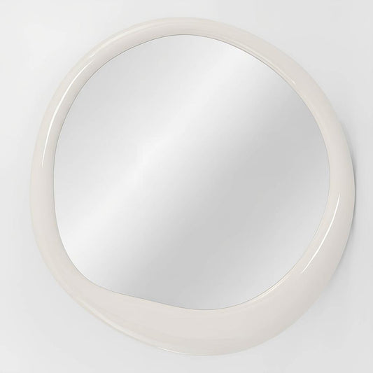 Sable Round Mirror 103cm High Gloss Off-White