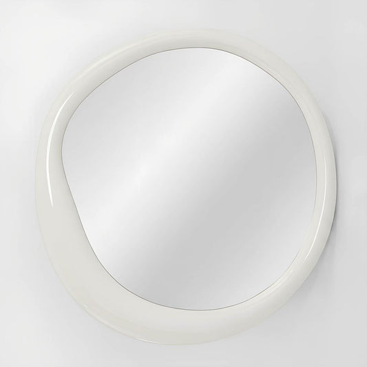 Sable Round Mirror 103cm High Gloss Off-White