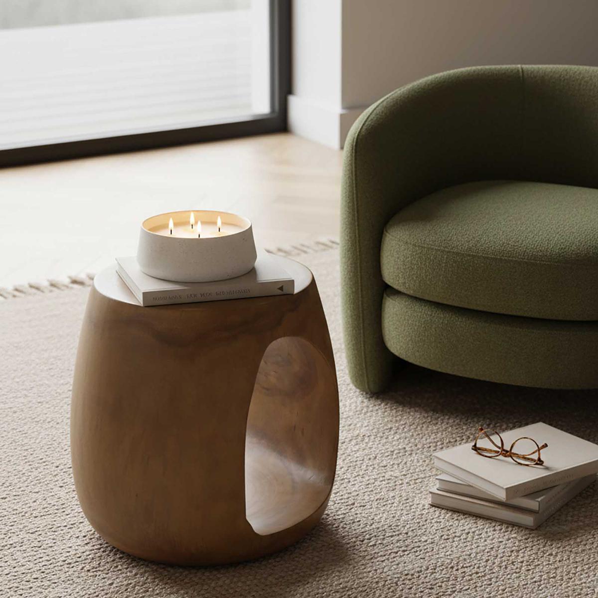 Cora Armchair Olive Boucle