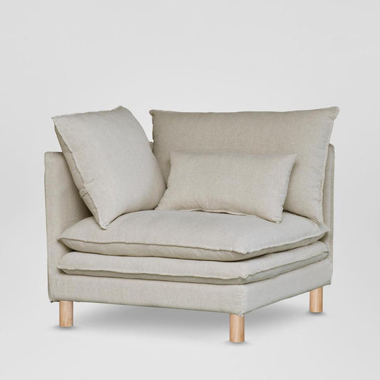 Aura Corner C7 Natural Linen - Cover Only