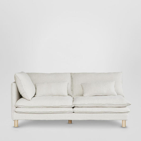 Aura 2 Seater Left Arm Cover Class 7 White - Cover Only