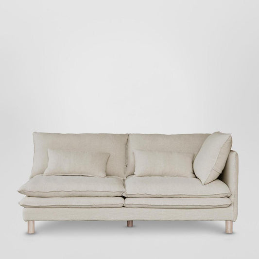 Aura 2 Seater Right Arm Cover Class 7 Natural Linen - Cover Only