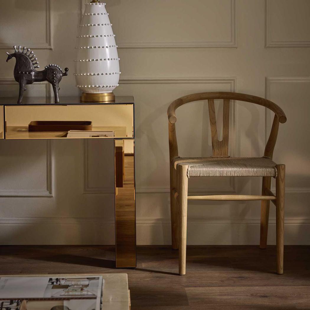 Arc Wishbone Dining Chair Natural