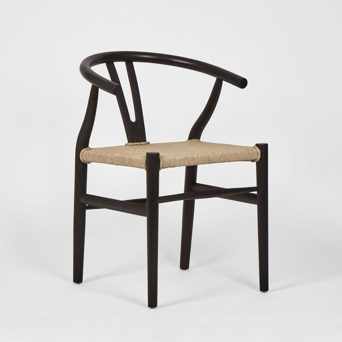 Arc Wishbone Dining Chair Black/Natural
